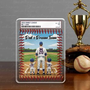 Personalized Baseball Dad Trading Card Theme Acrylic Block