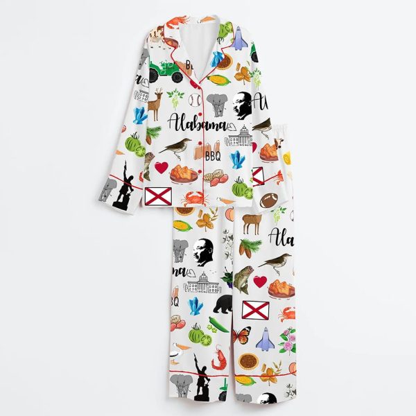 Alabama Travel Satin Pajama Set 3