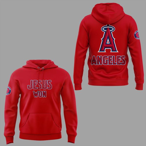 Angels Jesus Won 2025 Hoodie Joggers Cap