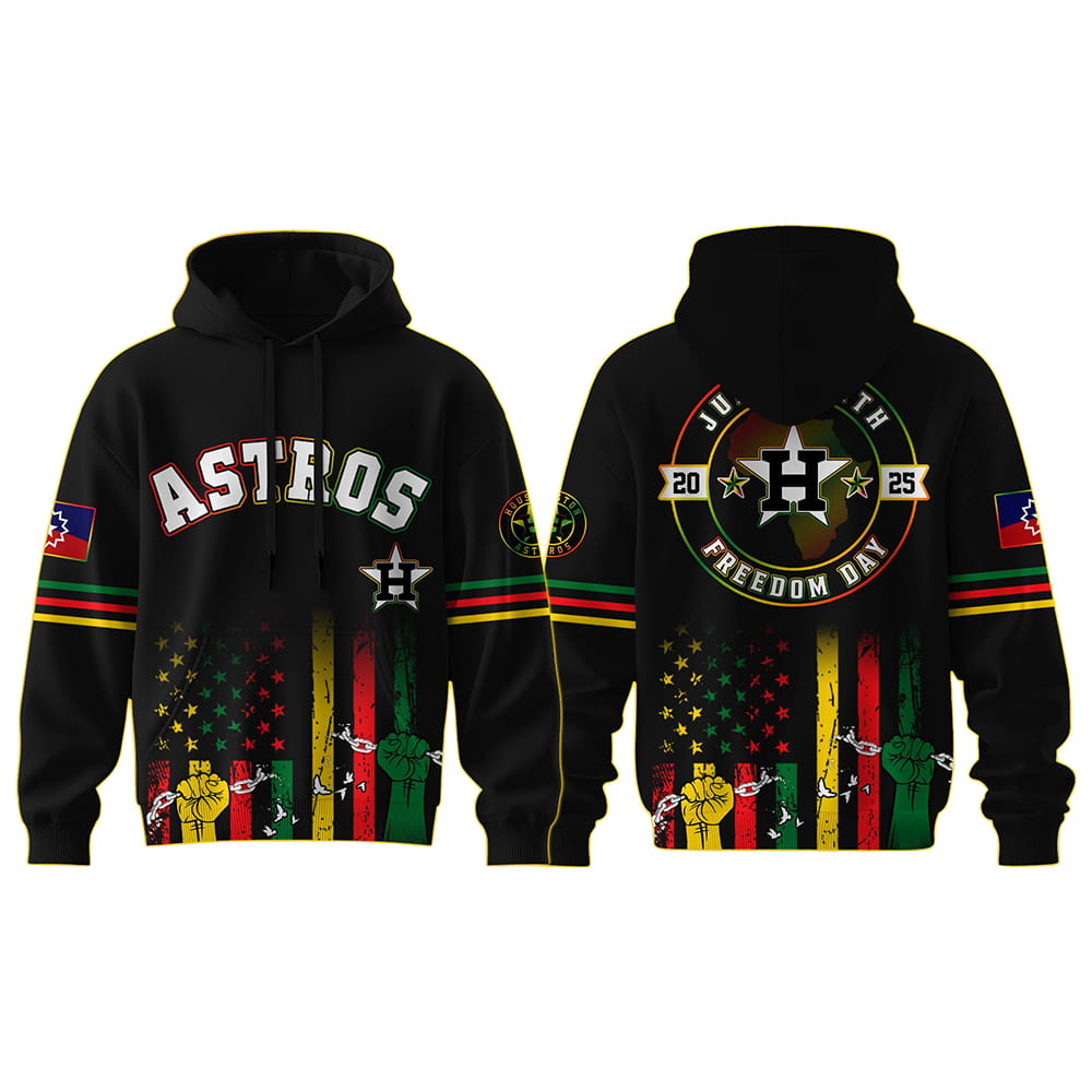 Astros 2025 Juneteenth Freedom Day Hoodie Joggers Cap Astros 2025 Juneteenth Freedom Day Hoodie Joggers Cap