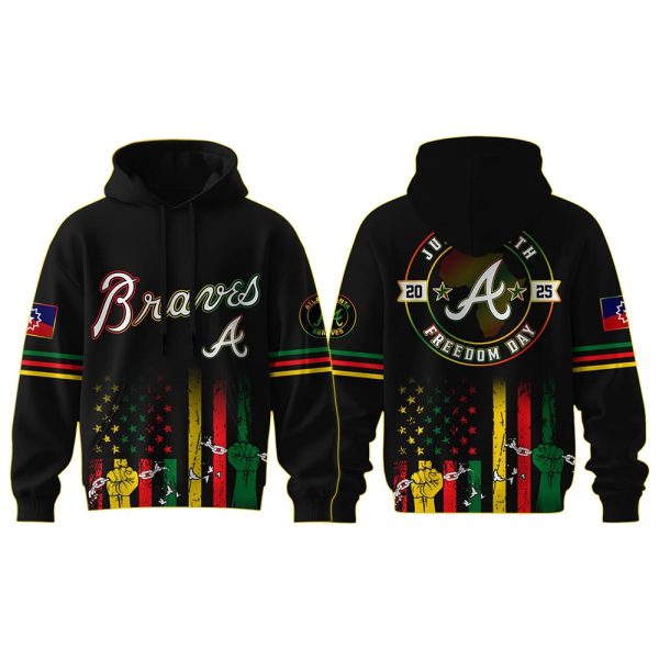 Braves 2025 Juneteenth Freedom Day Hoodie Joggers Cap