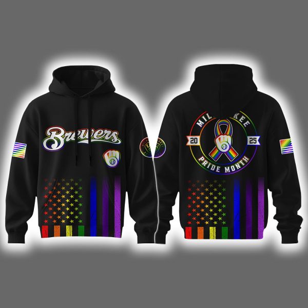 Brewers Pride Month 2025 Hoodie Joggers Cap