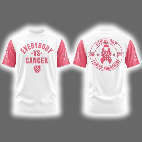 Brewers Strike Out Everybody vs Cancer Awareness Day 2025 Shirt