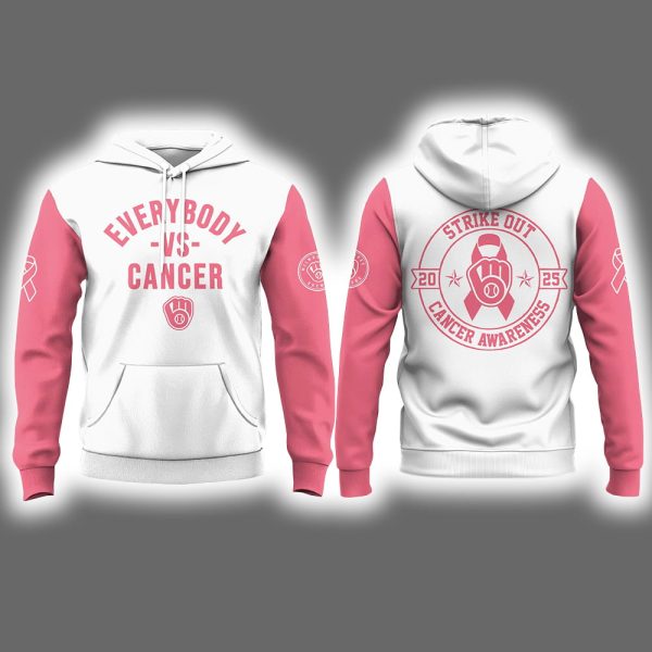 Brewers Strike Out Everybody vs Cancer Awareness Day 2025 Shirt 2