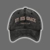 By His Grace Romans 3 24 Embroidered Hat