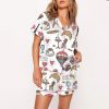 Chic Paris Vintage Style Paris France Travel Print Satin Pajama Set 2