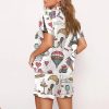 Chic Paris Vintage Style Paris France Travel Print Satin Pajama Set 3