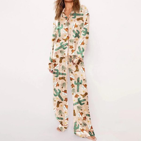 Christmas Western Cowboy Boots Pajama Set 2