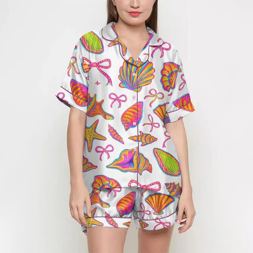 Coquette Seashell Satin Pajamas Set Coquette Seashell Satin Pajamas Set