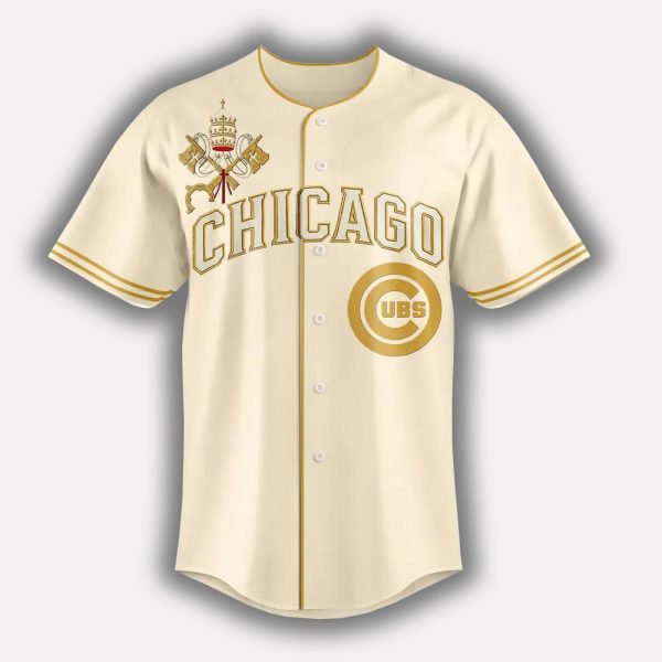 Cubs Pope Leo XIV Vatican Baseball Jersey 2