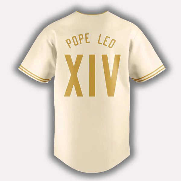 Cubs Pope Leo XIV Vatican Baseball Jersey 3