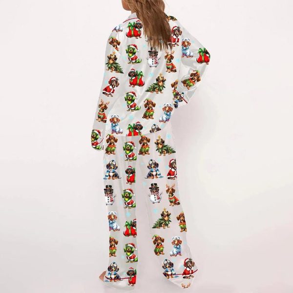 Dachshund Christmas Dog Satin Pajama Set 3