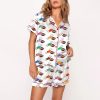 Dachshund Cute Dog Football Satin Pajama Set 2