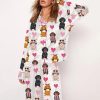 Dachshund Cute Dog Valentines Day Satin Pajama Set