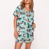 Dachshund Hot Dogs Satin Pajama Set 2