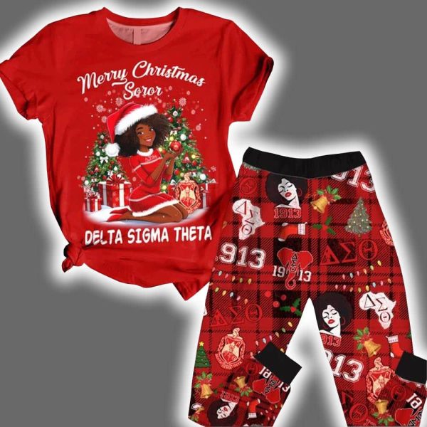 Delta Sigma Theta Merry Christmas Pajama Set