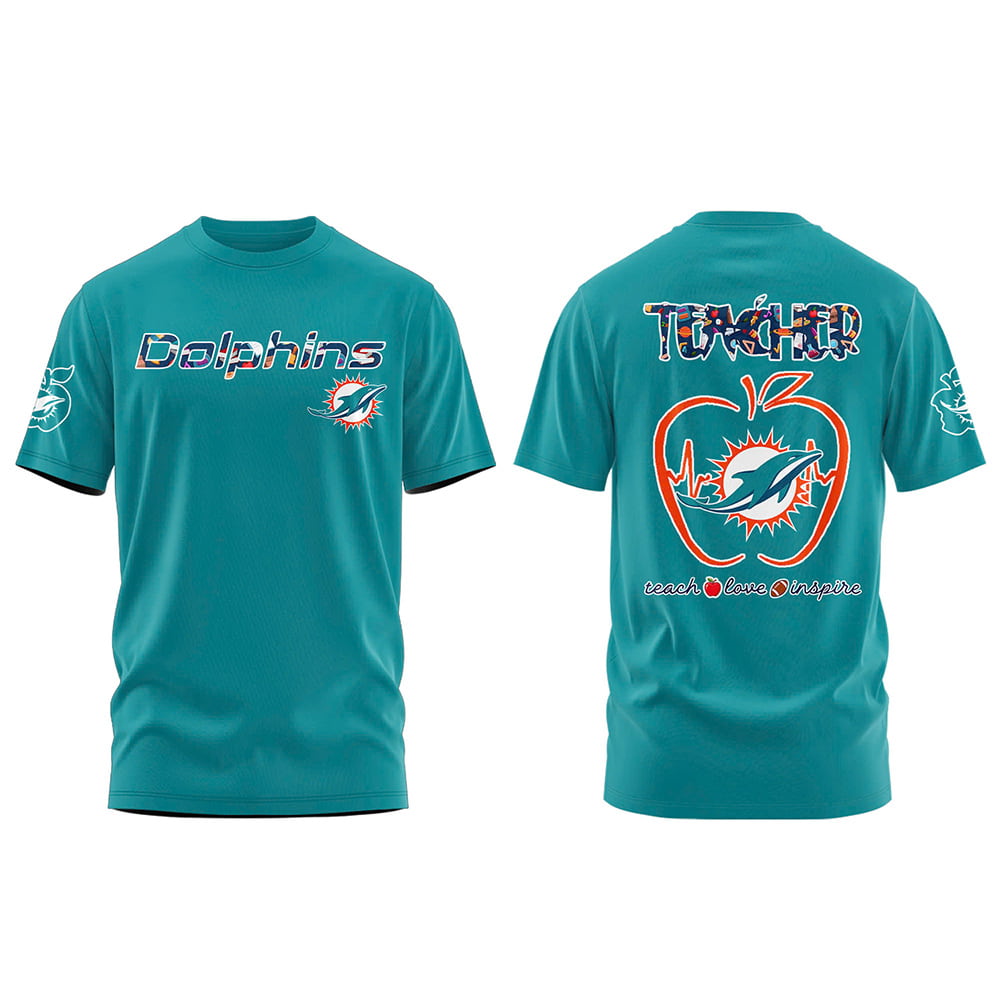 Dolphins Teacher Appreciation 2025 Shirt Dolphins Teacher Appreciation 2025 Shirt