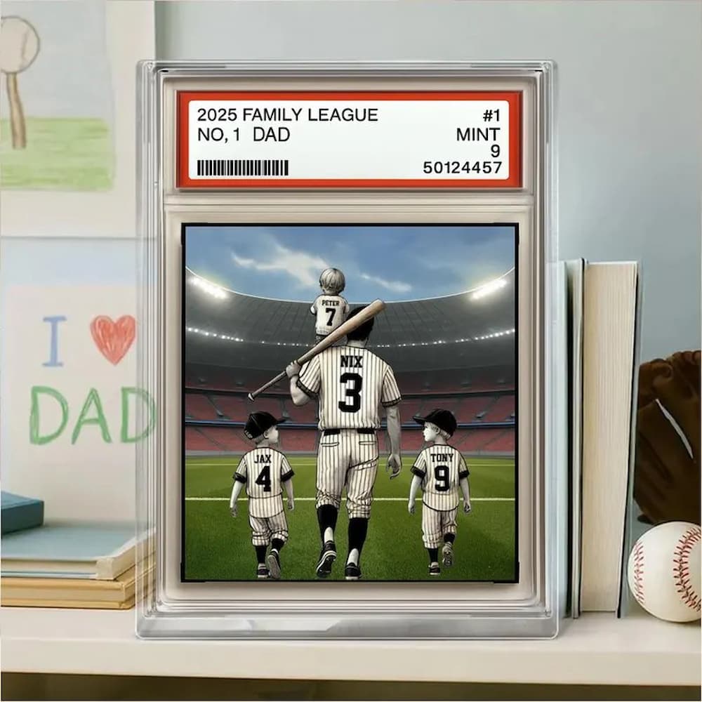 Father's Day Baseball No. 1 Dad & Kids Acrylic Block Plaque Father's Day Baseball No. 1 Dad & Kids Acrylic Block Plaque