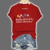 Floral Retro Radicalized by Basic Decency Print V-Neck T-Shirt