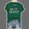 Floral Retro Radicalized by Basic Decency Print V Neck T Shirt 4