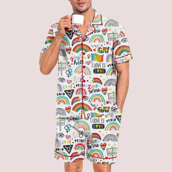Gay Is Good Pride Month Love Is Love Print Pajama Set