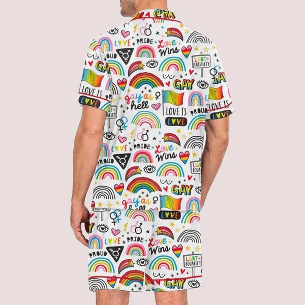 Gay Is Good Pride Month Love Is Love Print Pajama Set 3