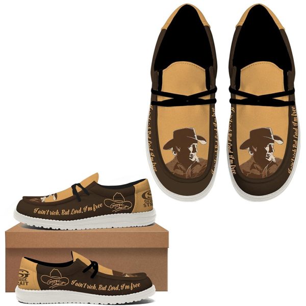 George Strait I Ain't Rich But Lord I'm Free Dude Shoes
