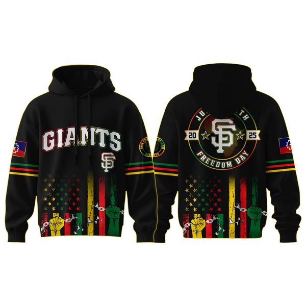 Giants 2025 Juneteenth Freedom Day Hoodie Joggers Cap