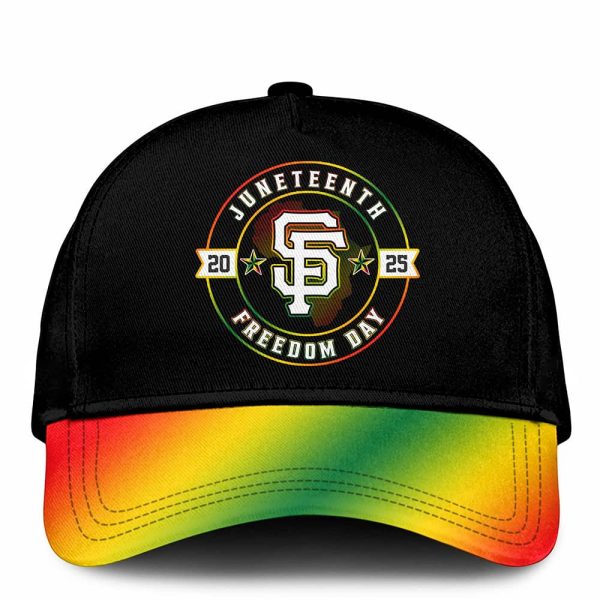 Giants 2025 Juneteenth Freedom Day Hoodie Joggers Cap 3