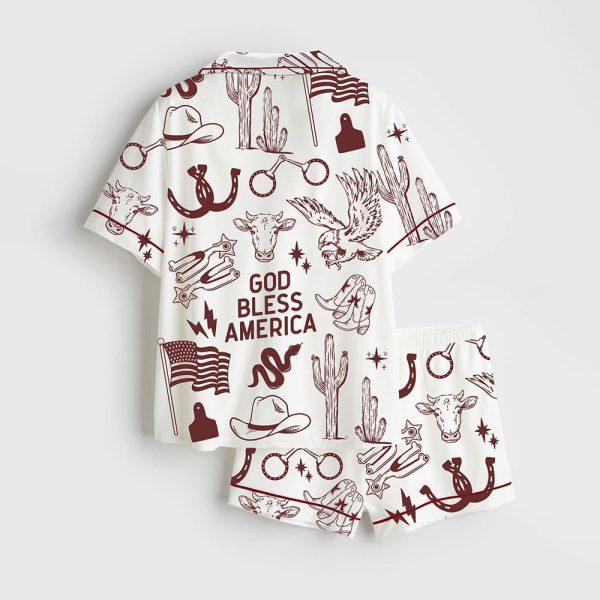 God Bless America Short Pajama Set 2