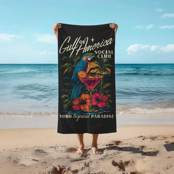 Gulf of America Social Club Your Tropical Paradise Beach Towel