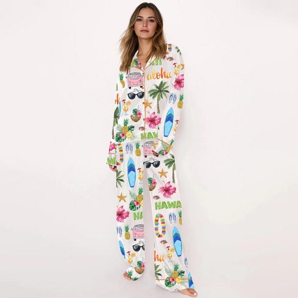 Hawaii Travel Satin Pajama Set 2
