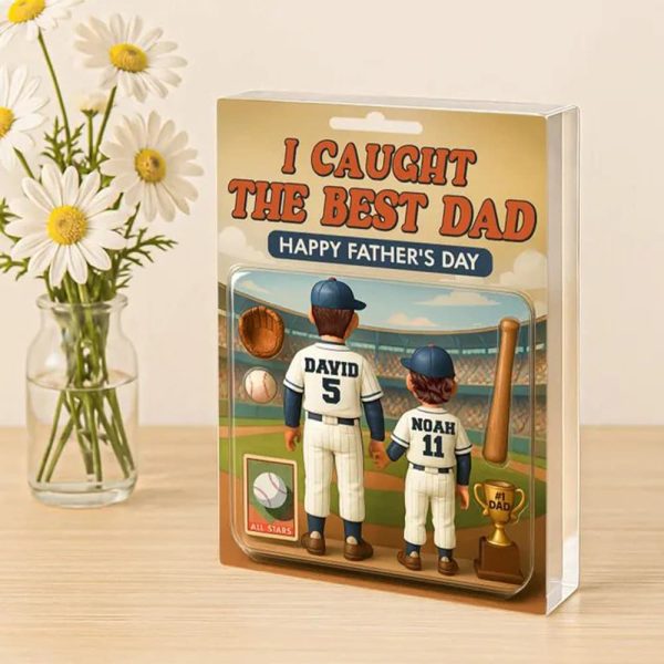 I Caught the Best Dad Happy Father's Day Acrylic Block Plaque