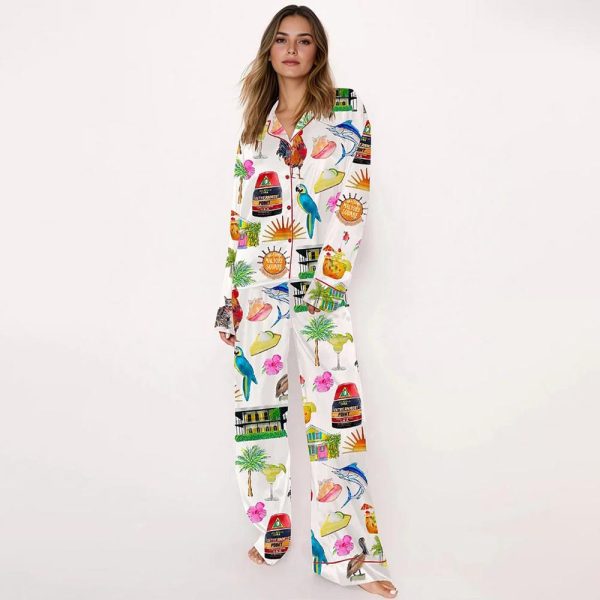 Key West Florida Travel Satin Pajama Set 2
