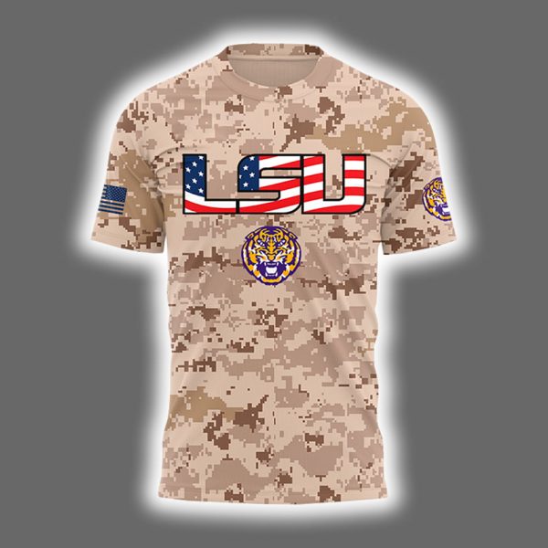 LSU Baseball Memorial Day Camo Shirt 2025 2