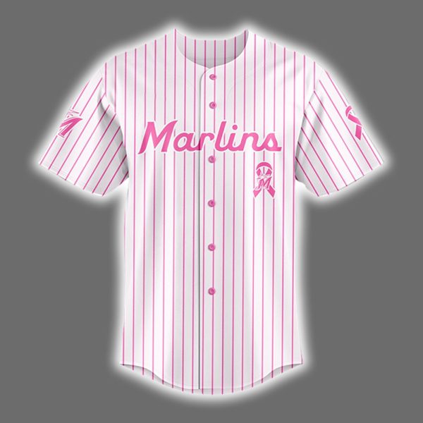 Marlins 2025 Breast Cancer Awareness Game Night Jersey 2