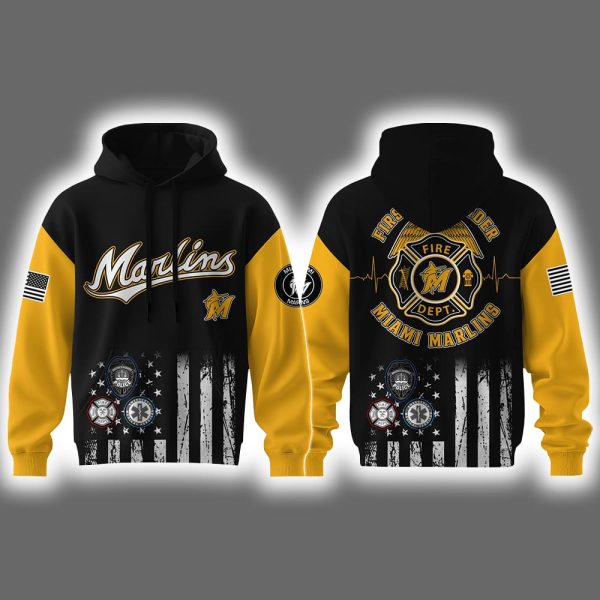 Marlins First Responders Night Hoodie Joggers Cap 2025