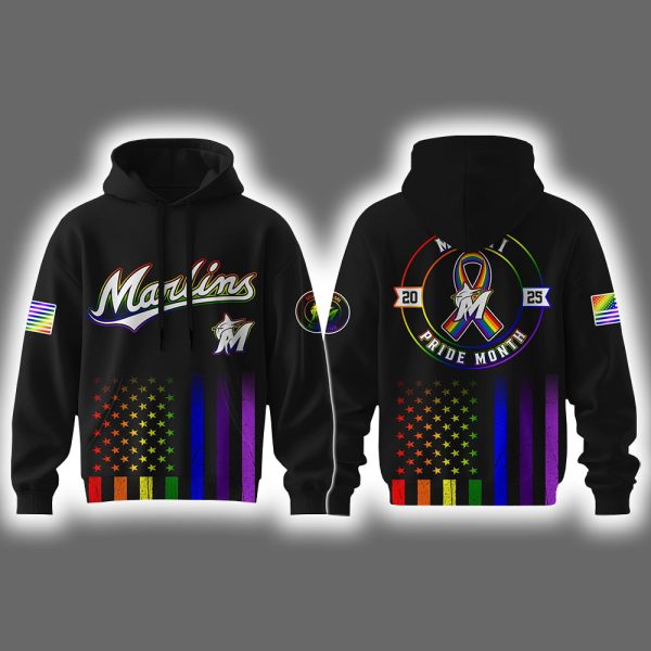 Marlins Pride Month 2025 Hoodie Joggers Cap