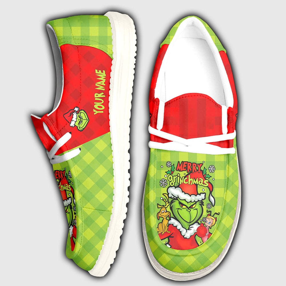 Merry Grnchmas Personalized Dude Shoes Merry Grnchmas Personalized Dude Shoes
