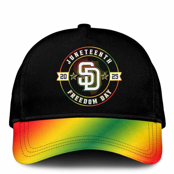 Padres 2025 Juneteenth Freedom Day Hoodie Joggers Cap 3