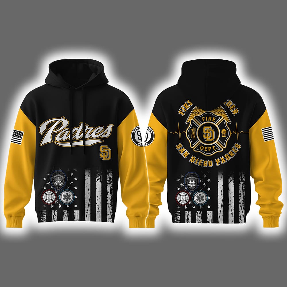 Padres First Responders Night Hoodie Joggers Cap 2025 Padres First Responders Night Hoodie Joggers Cap 2025
