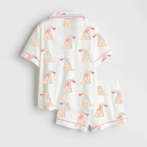 Patriotic Pups 4th Of July Satin Pajama Set 2