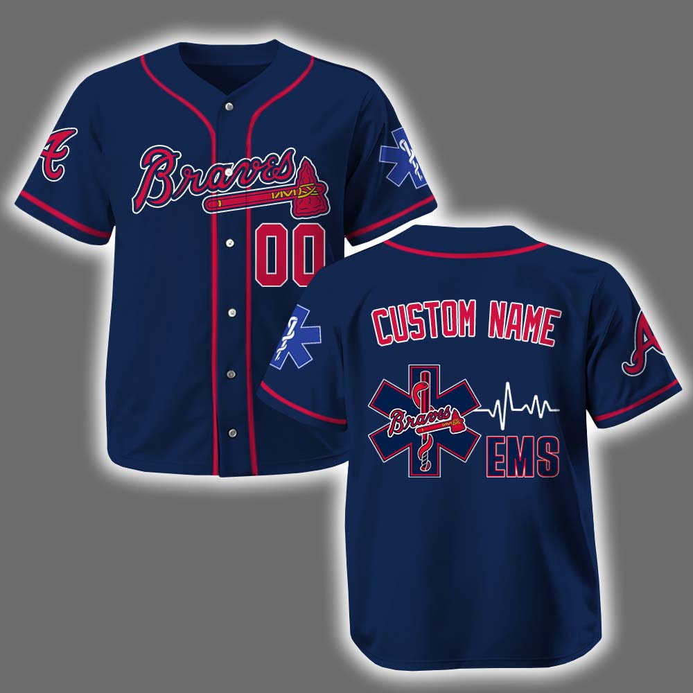 Personalized Braves EMS Appreciation 2025 Baseball Jersey Personalized Braves EMS Appreciation 2025 Baseball Jersey