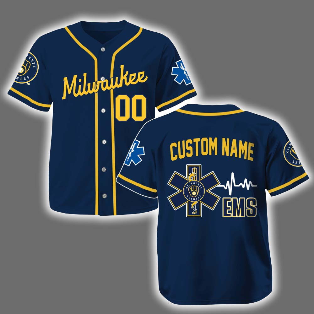 Personalized Brewers EMS Appreciation 2025 Baseball Jersey Personalized Brewers EMS Appreciation 2025 Baseball Jersey