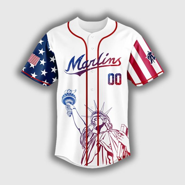 Personalized Marlins Happy Independence Day 2025 Jersey 2
