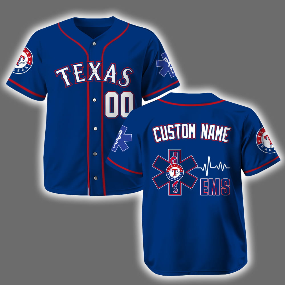 Personalized Rangers EMS Appreciation 2025 Baseball Jersey Personalized Rangers EMS Appreciation 2025 Baseball Jersey