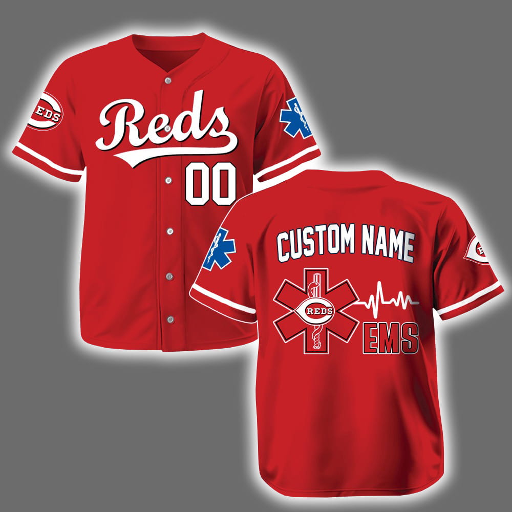 Personalized Reds EMS Appreciation 2025 Baseball Jersey Personalized Reds EMS Appreciation 2025 Baseball Jersey