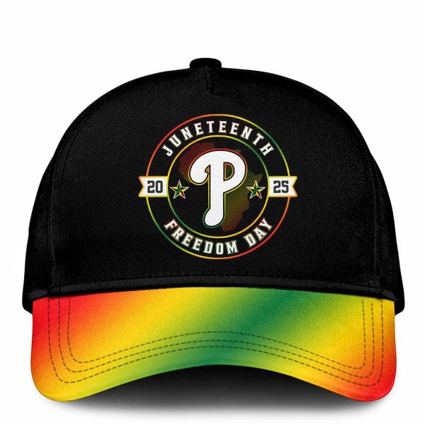 Phillies 2025 Juneteenth Freedom Day Hoodie Joggers Cap 3