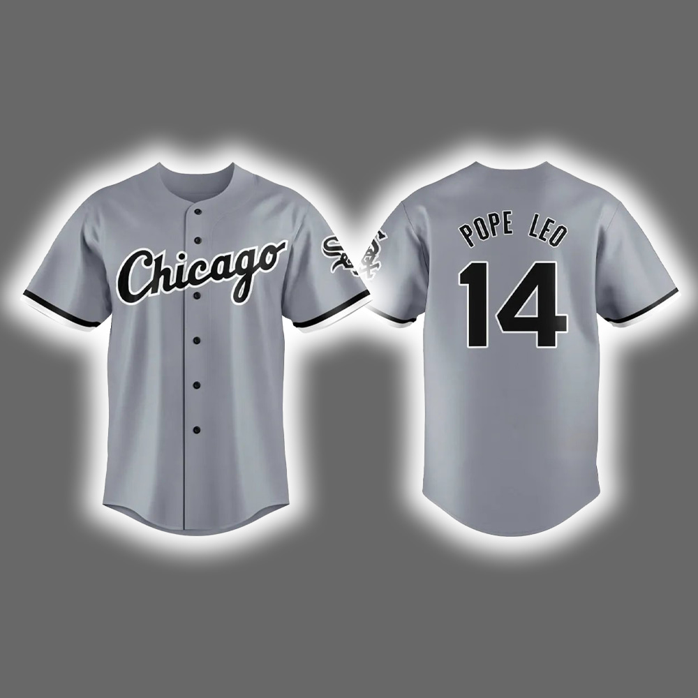 Pope Leo White Sox 14 Baseball Jersey Pope Leo White Sox 14 Baseball Jersey