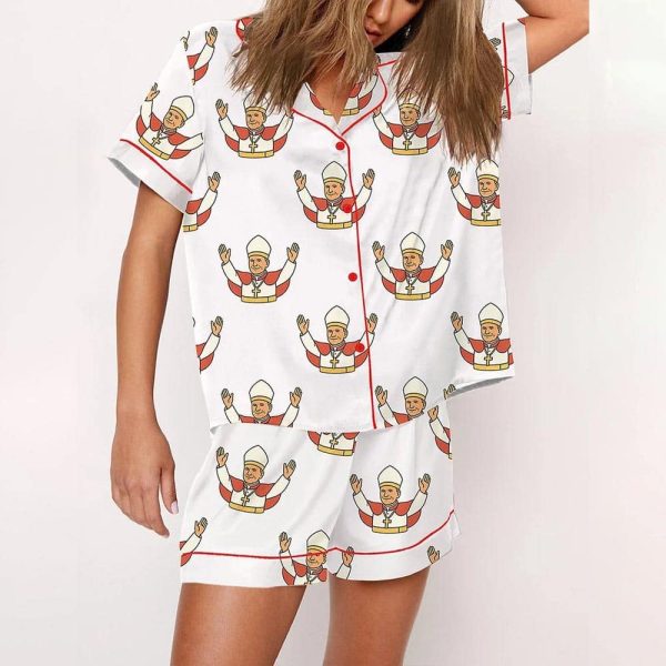 Pope Leo XIV Catholic Print Pajama Set
